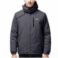 thumbnail image 2 of JXMVOJ Men's Winter Ski Snow Jacket Mountain Waterproof Windproof Rain Jacket Warm Outdoor Sports Jacket Hooded Jacket With Fleece Cotton Jacket Skiing Suit Long Sleeved Hooded Casual Jacket, 2 of 7