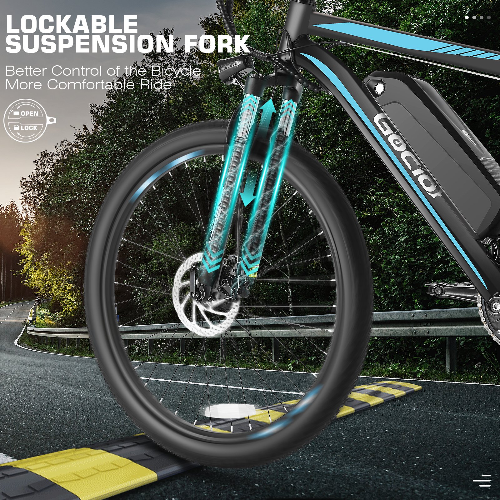Gocio UL2849 Certified 26" Electric Bike for Adults, 750W Peak Motor, 48V 7.8Ah Battery, 20MPH Max Speed, Off-Road Mountain E-bike
