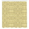 thumbnail image 3 of Geometric Shower Curtain, Sand Ruffles Print on Hot Deserts Inspired Stained Curvy Zig Zags, Fabric Bathroom Set with Hooks, 69W X 84L Inches Extra Long, Pale Coffee and White, by Ambesonne, 3 of 3