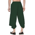 thumbnail image 4 of eloria Men's Dhoti Indian Men's Rayon Dhoti Aladdin Style Pants, Color: Dark Green | Free Size, 4 of 5