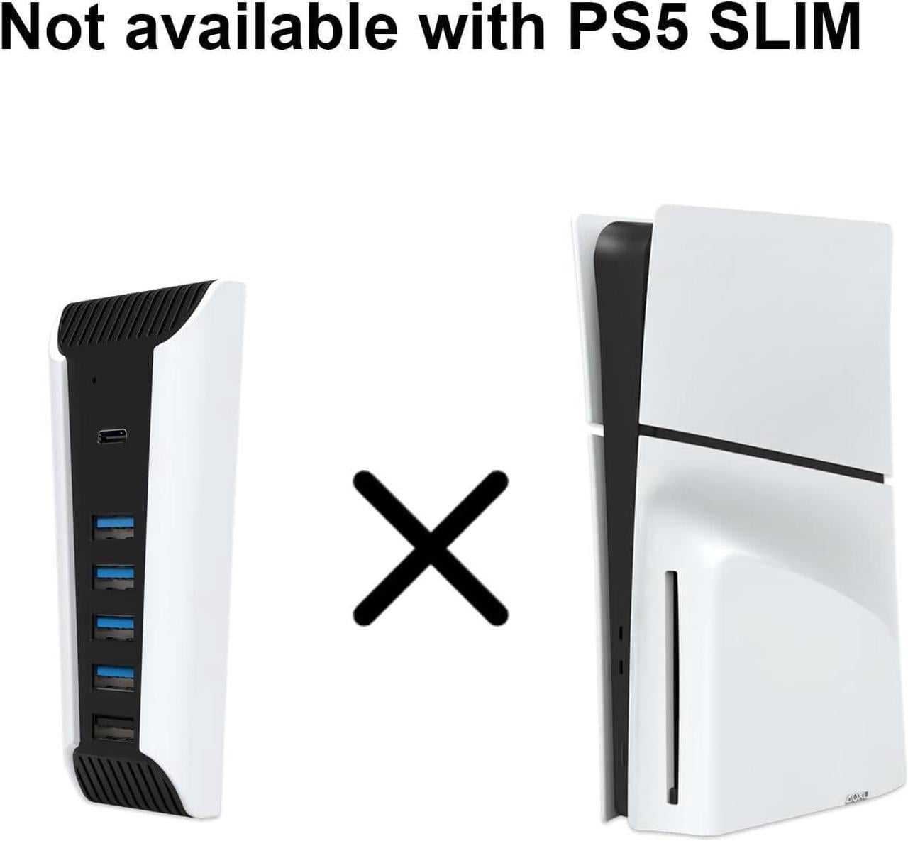 5 Port USB Hub for PS5, 5 in 1 High Speed USB Expansion Hub Charger Splitter Adapter with USB2.0 Type C Ports for PS5 Console