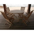 thumbnail image 4 of Teak Bahama Classic Folding Armchair 5-Pieces Dining Set, 4 of 5