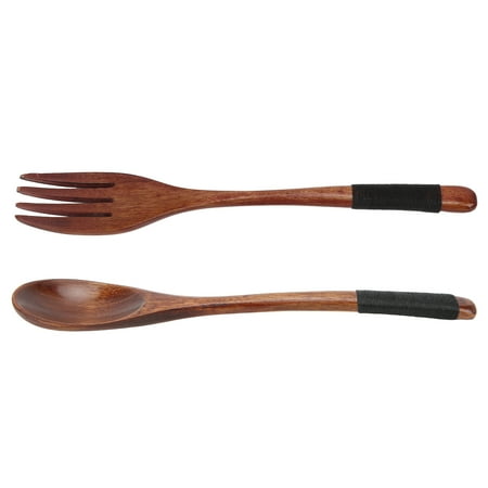 

Japanese Spoon Fork Set Wooden Silverware Comfortable Use Environmental Protection Durable Use Rope Winding Processing For Table Decoration For Gift Giving