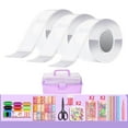 thumbnail image 4 of Ruban Adhésif Double Face Imperméable Rubans Transparents 5cm avec Boîte de Rangement 3 Pcs Transparent, 4 of 9