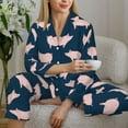 thumbnail image 6 of Bingfone Womens Pajama Sets Pig 1 Print,Long Sleeve Loungewear Pajamas Set-X-Large, 6 of 8