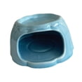 thumbnail image 2 of Comedero de cerámica para hámster, mueble de dibujos animados, hábitat para hámster, con forma de pudín para ratas, chinchillas y animales pequeños. Azul, 2 of 8