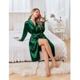 thumbnail image 4 of Ekouaer Silk Robes for Women Shawl Collar Satin Bathrobe Long Bride Wedding Party Robe Lightweight Sexy Sleepwear, 4 of 6