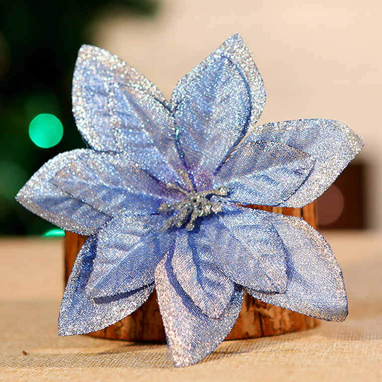 1pc Artificial Christmas Flower, Snowflake & Leaf Bouquet - Home