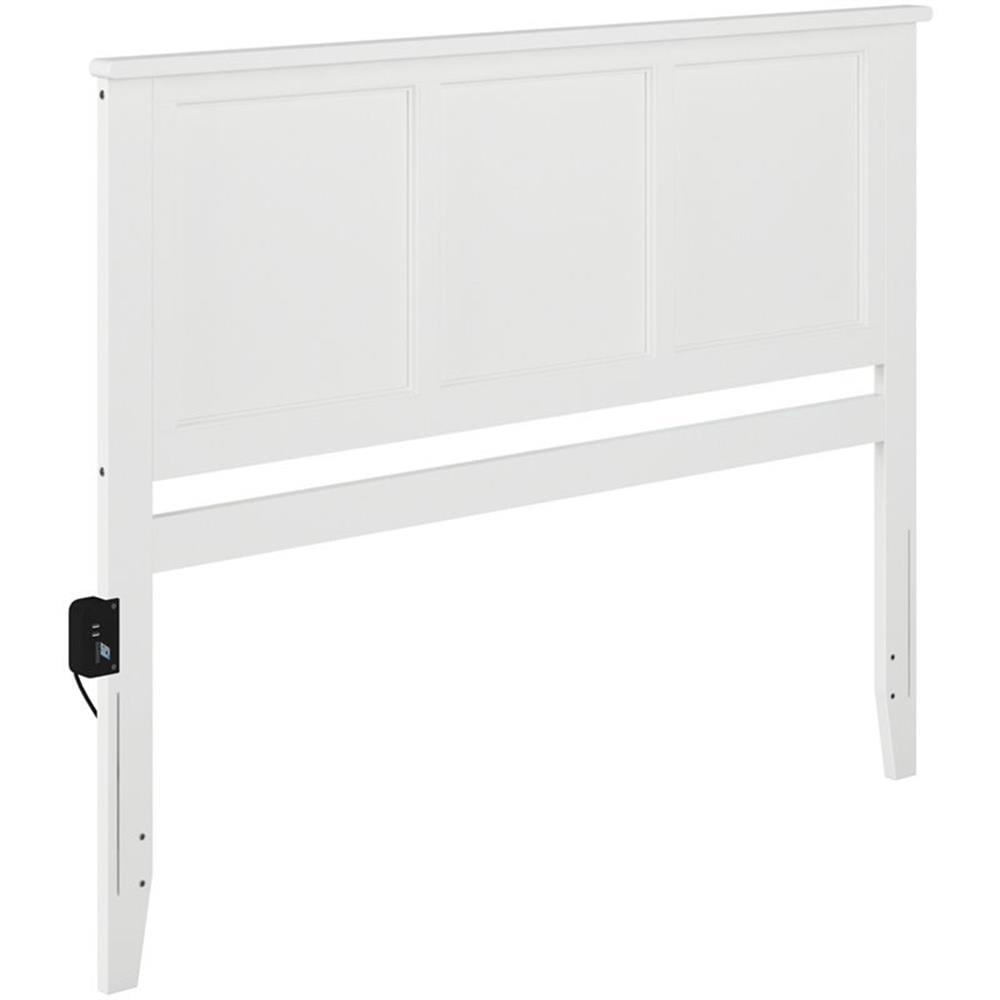 Kingfisher Lane Contemporary Queen Solid Wood Panel Headboard in White