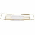 thumbnail image 5 of DENEST Gold & White Expandable Bathtub Tray with Marble Board for Relaxation, 5 of 14