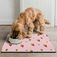 thumbnail image 2 of Dog Food Mat with Fresh Summer Red Berry Design, Waterproof Absorbent Pet Feeding Mat, Non-Slip, Quick Dry, Easy Clean, Washable for Dogs and Cats, 2 of 7