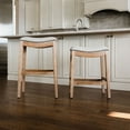 thumbnail image 4 of Open Box Maven Lane Adrien Saddle Backless Counter Stool, Weathered Oak, 4 of 6
