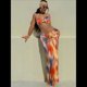 thumbnail image 5 of Vestido Maxi de Baño con Estampado Floral Triangular y Espalda Descubierta para Mujer Color Naranja S, 5 of 8
