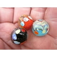 thumbnail image 2 of Big Game Toys ~Set of 3 Big TOP 16mm Handmade Art Glass Blue Red Black Spots/Dots Swirls MarblesMarbles Circus Tent, 2 of 5