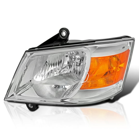 Spec-D Tuning Chrome Housing Clear Lens Driver Left Side Headlight Compatible with 2008-2010 Dodge Grand Caravan Head Light Lamp Assembly