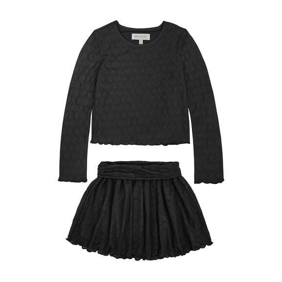 Planet Gold Girls' Long Sleeve Lace Top and Skirt, 2-Piece Set, Sizes 4-18
