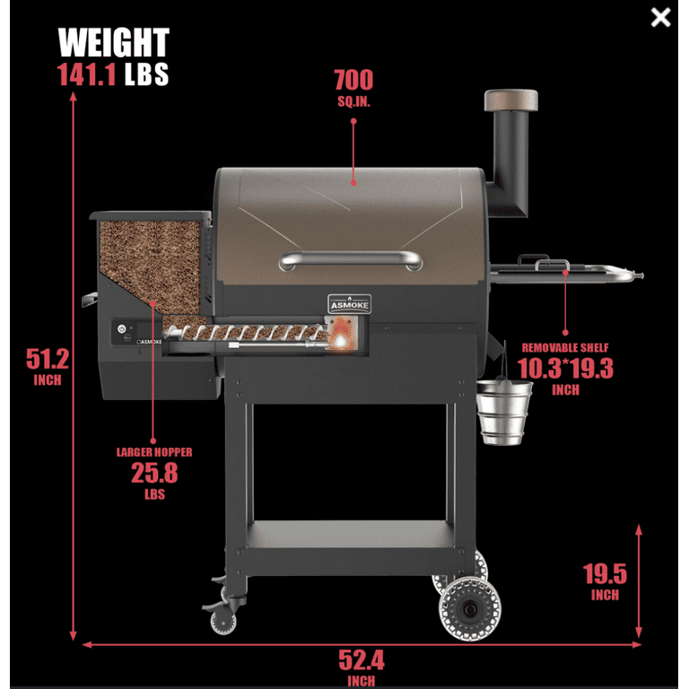 Package Discount : ASMOKE AS350 Portable Wood Pellet Grill and