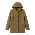 thumbnail image 7 of Perfectbot Women Sherpa Hooded Jacket, Long Sleeve Button Down Fleece Coat Fall Winter Warm Outerwear, 7 of 7