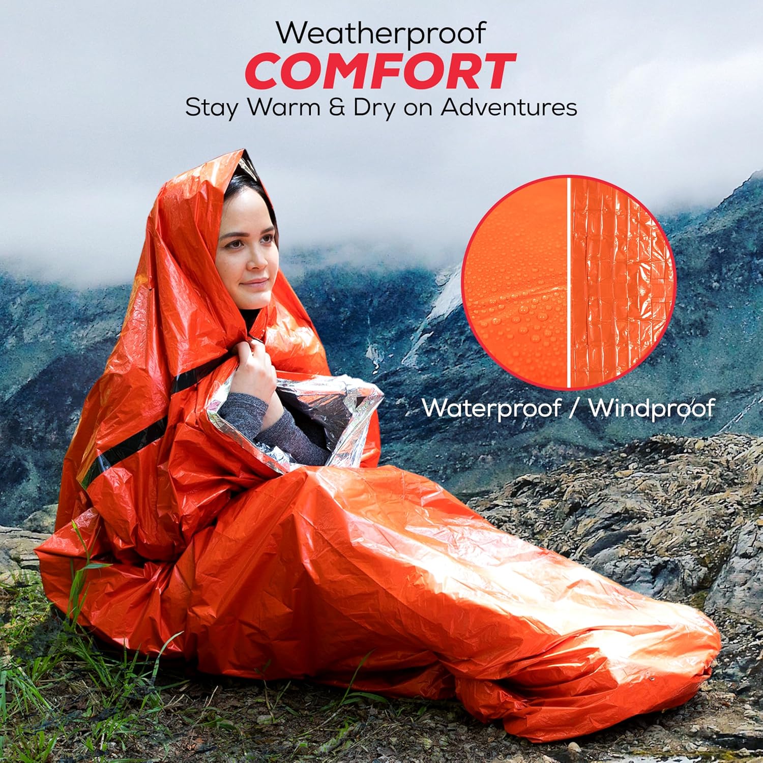 Mart Cobra Emergency Sleeping Bag 3-Pack, 84" x 36" photo 4