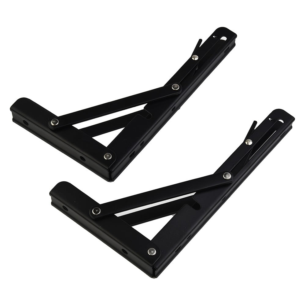 Innovatively Designed Folding Bracket Table Shelf For Campervan, Motorhome, Caravan Black Finish, Easy To Install, Save Space