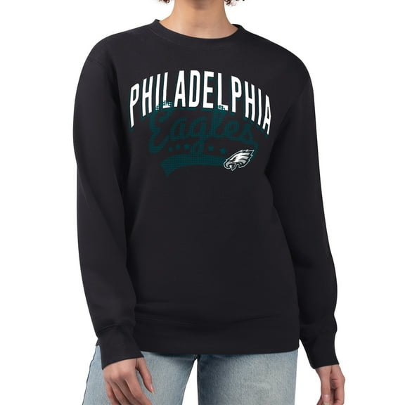 Women's G-III 4Her by Carl Banks  Black Philadelphia Eagles Filigree Logo Graphic Fleece Pullover Sweatshirt