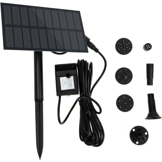Solar Pump Water Fountain Powered Garden Pond Features Hoses Decoration Bird Bath Or Bubbler