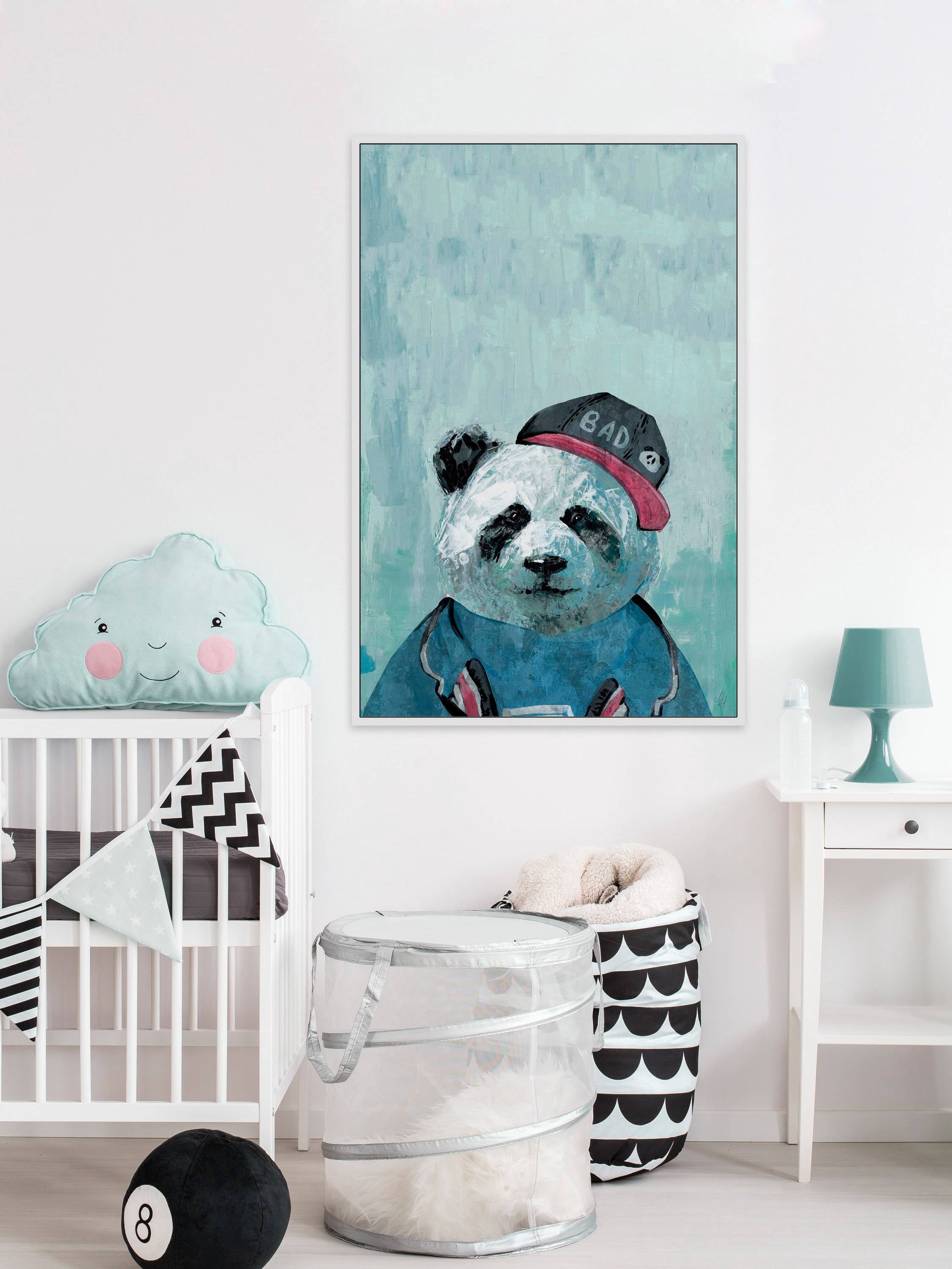 Bad Panda Floater Framed Painting Print on Canvas
