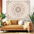 thumbnail image 4 of Boho Floral Mandala Tapestry Wall Hanging Bohemian Flower Medallion Tapestry Aesthetic Beige Brown Hippie Indian Small Tapestries for Bedroom Living Room Dorm Decor, 4 of 7
