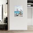 thumbnail image 3 of Beach Wall Art Nautical Lighthouse Anchor Wall Decor Ocean Coastal Pictures Canvas Print Artwork Paintings Home Decorations For Bathroom Living Room Bedroom Framed 12"x16", 3 of 6