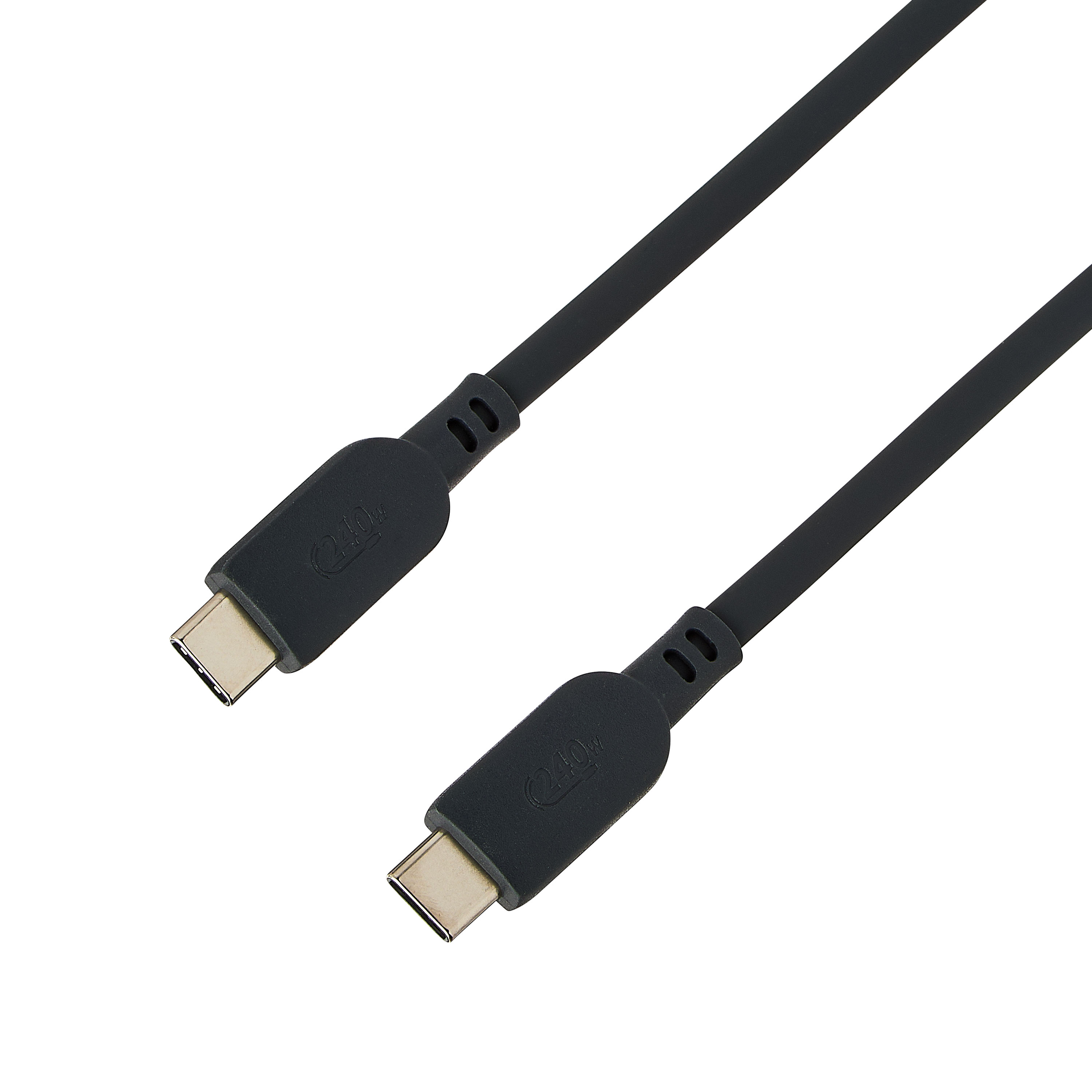 onn USB-C to USB-C Cable 6 ft, Gray photo 8