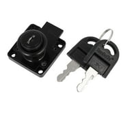 19mm Dia Cylinder Head Cupboard Security Drawer Lock Locker Black w 2 Keys