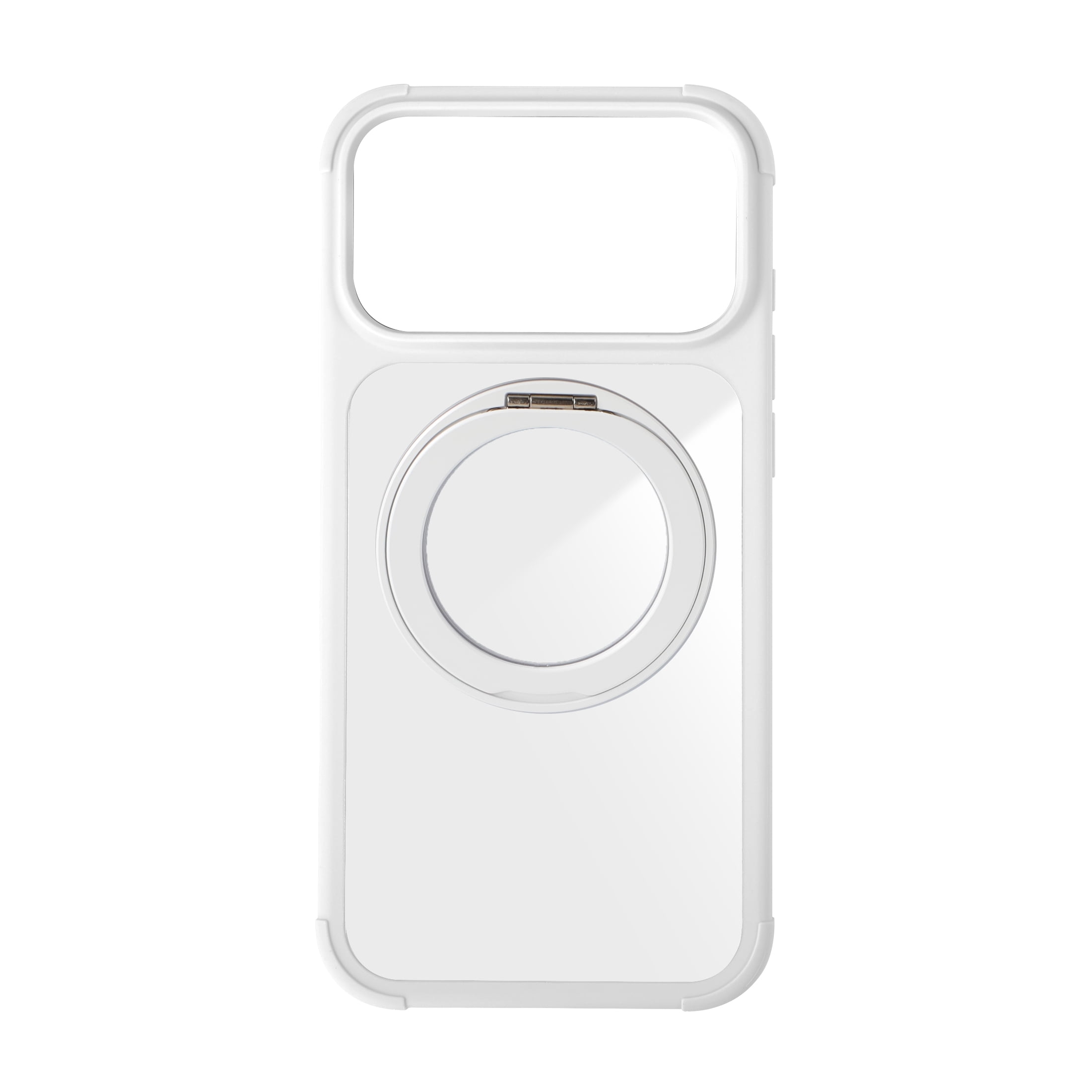 onn iPhone 18 Pro Max and iPhone 17 Pro Max Bumper Phone Case with MagSafe & 360 Ring Kickstand, White