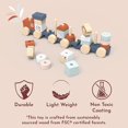 thumbnail image 4 of Speedy Monkey Wooden Pull-Along Train Stacker – Soft Colors, Monkey Character, Stacking Blocks, Build Houses | Non-Toxic Paint, Creative Fun, Ideal for Kids 1 Year+, Educational Toy for Toddlers., 4 of 5