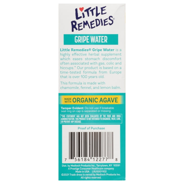 Little Remedies Gripe Water-No Alcohol, Sodium Bicarbonate, Artificial  Color & Gluten Free-Safe for Newborns, 4 Fl. Oz (Pack of 1)