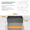 thumbnail image 6 of 33 in Drop-In Double Bowl Gunmetal Black Stainless Steel Workstation Kitchen Sink with Black Spring Neck Faucet, 6 of 6
