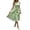 A-Green978, variant on Women's Tie Shoulder Gingham Dress Round Neck Smocked Waist Summer Casual Midi Dress