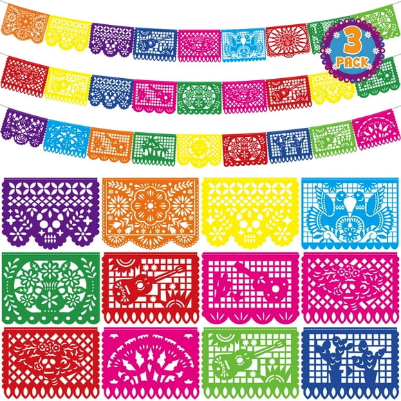 Banner de fiesta Heartome Cinco de Mayo, 54 pies, paquete de 3 unidades de plástico