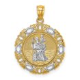 thumbnail image 1 of Quality Gold C4714 14K Jaune & Rhodium avec Pendentif Médaille St. Christopher, 1 of 1