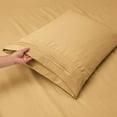 thumbnail image 3 of SRP Linen 1-Piece Extra Deep Pocket, Bed Fitted Sheet Fit Upto 21 Inches Deep Pocket, Striped-400 Thread Count 100% Egyptian Cotton (King, Gold), 3 of 5