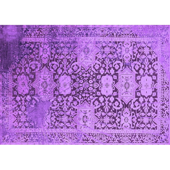 Ahgly Company Indoor Rectangle Oriental Purple Industrial Area Rugs, 5' x 8'