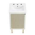 thumbnail image 6 of Modway Chaucer 18" Wood & Rattan Bathroom Vanity with Adjustable Shelf in White, 6 of 16