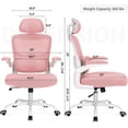 thumbnail image 2 of Ergonomic Mesh Office Chair, Mesh Computer Desk Chairs with Adjustable Lumbar Support & Flip-up Arms, Rolling Chairs for Home Office, 2 of 7
