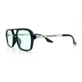 thumbnail image 6 of Hipster Hustler Pop Color Plastic Flat Top Racer Fashion Sunglasses Black - Green, 6 of 8