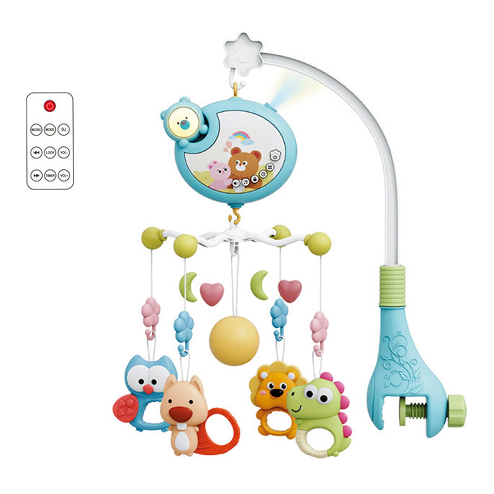 Rotating Baby Crib Mobile Musical Projector Remote Operated 400 Songs Star Lights Visual Tracking Toy