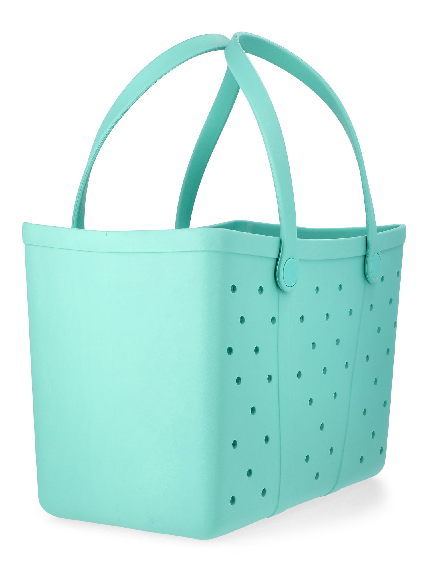 Time and Tru Women's Waterproof EVA Beach Tote Bag, Teal