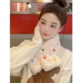 thumbnail image 3 of Kukuzhu Women's Colorful Button Scarf Korean Version Autumn and Winter Fashion Neck Cold Embossed Plush Neck, 3 of 4