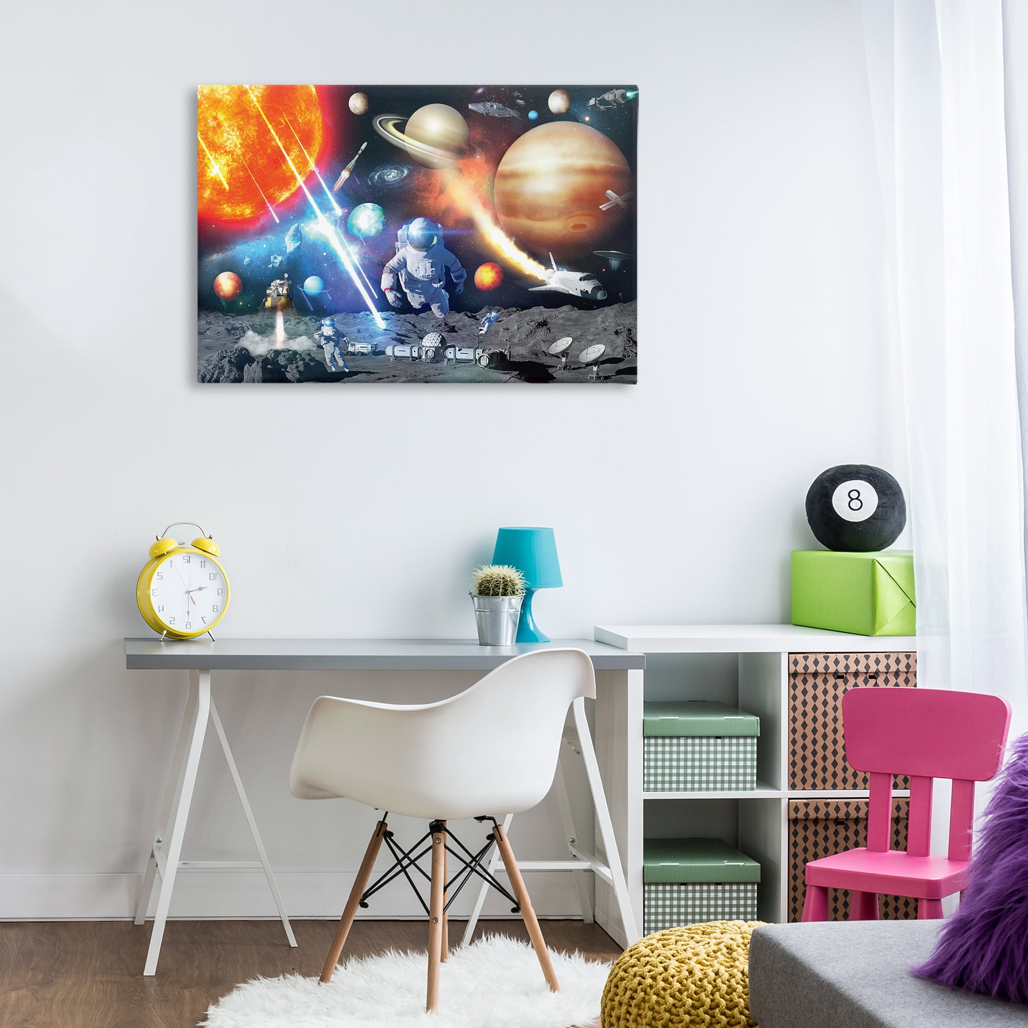 Stupell Industries Space & Astronauts Collage Astrology & Stars Painting Wrapped Canvas Art Print Wall Art, 36 x 24
