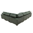 thumbnail image 4 of MAYEERTY Modular Sectional Sofa, Flocking Fabric Couch with Ottoman & Anti-Insect Frame, Green Living Room Furniture, 4 of 12