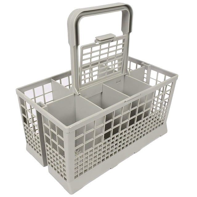 Universal Replacement Dishwasher Cutlery Basket, Superior Quality for Convenient Cutlery Storage and Silverware Organisation, High Efficiency, Easy Installation, Durable Heat-Resistant Plastic, Gray