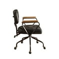 thumbnail image 3 of Black Adjustable Swivel Faux Leather Rolling Office Chair, 3 of 6